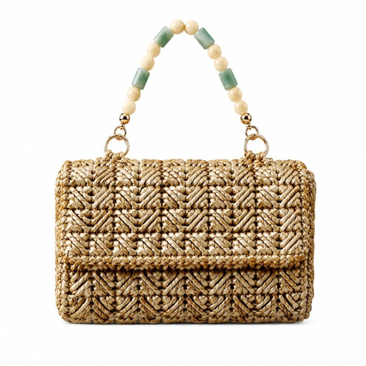Golden Chevron Handcrafted Clutch