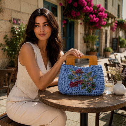 Corn Flower Blue Floral Tote