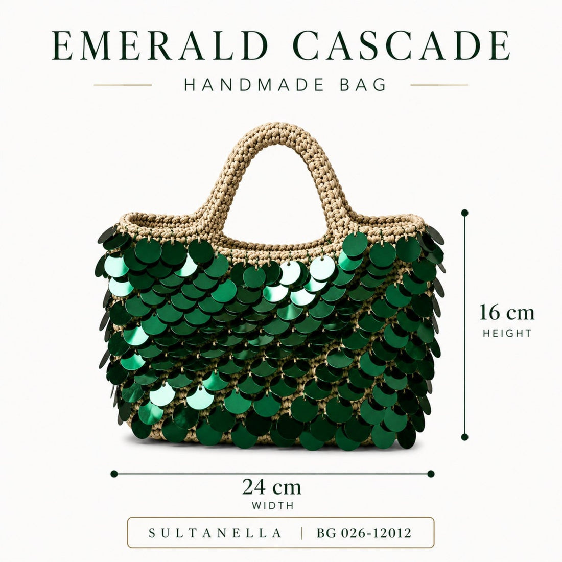Emerald Cascade Handmade Bag