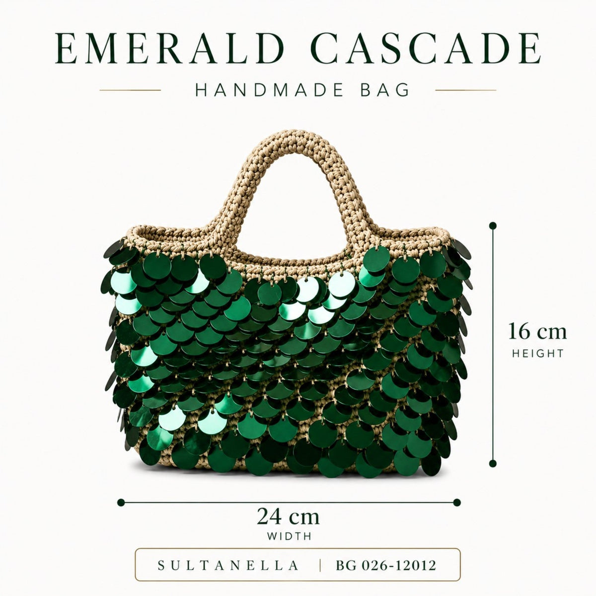 Emerald Cascade Handmade Bag