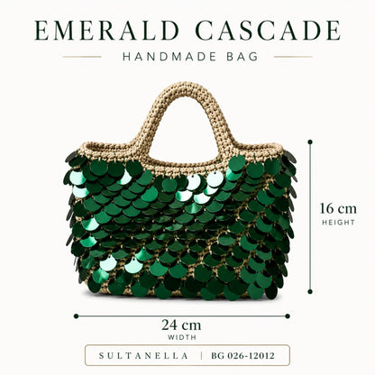 Emerald Cascade Handmade Bag