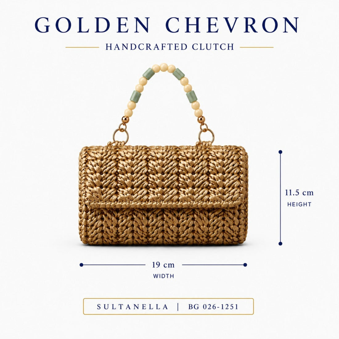 Golden Chevron Handcrafted Clutch