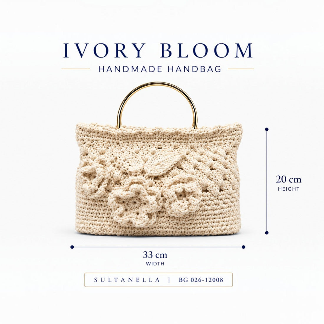 Ivory Bloom Handmade Handbag
