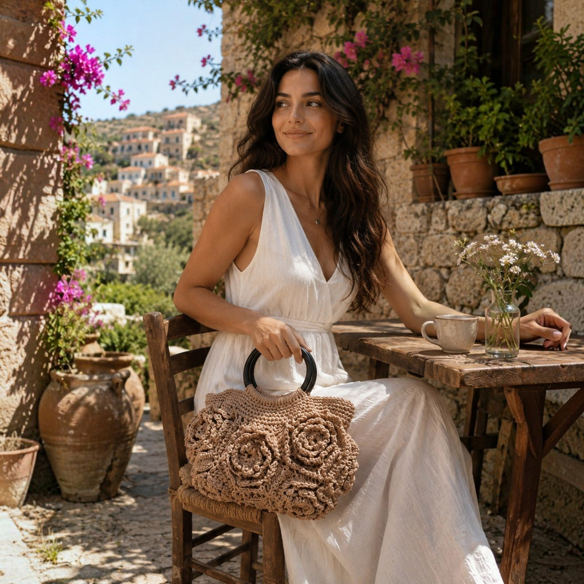 Rose Bloom Handmade Handbag