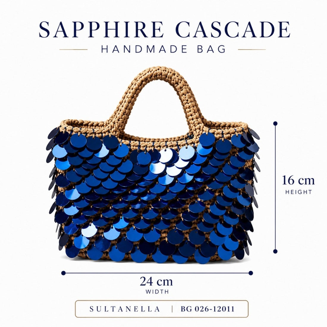 Sapphire Cascade Handmade Bag