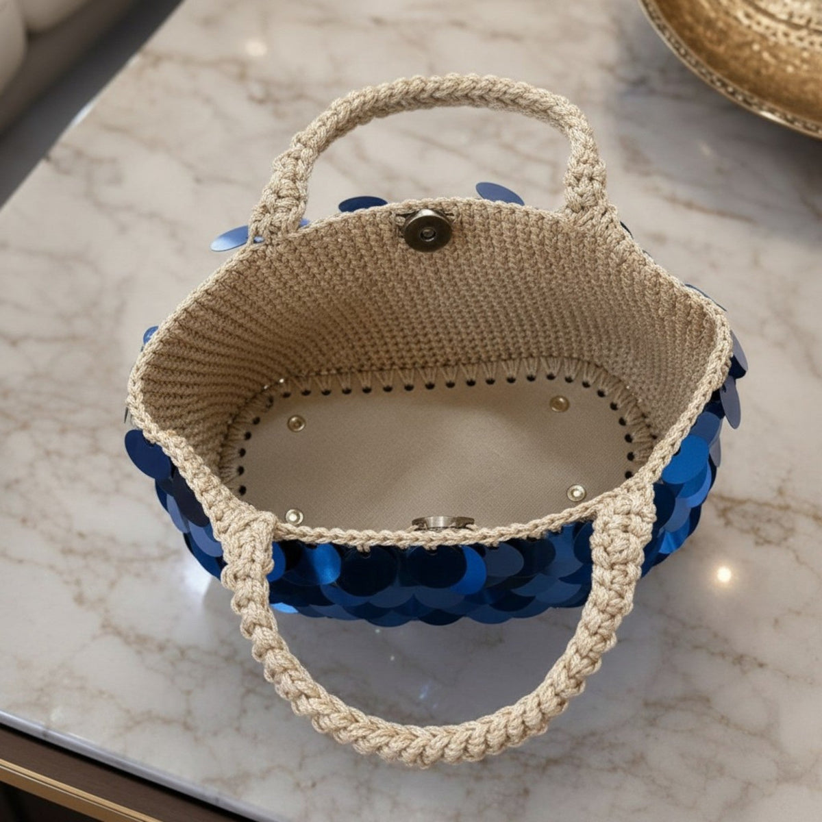 Sapphire Cascade Handmade Bag